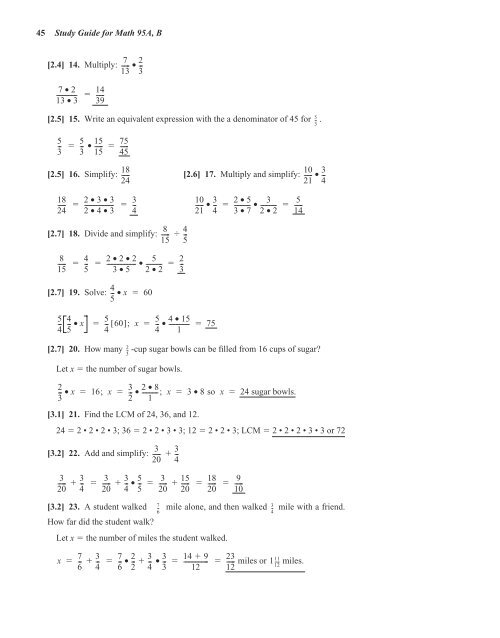 College of Marin Study Guide for Math 95 A,B - Pearson Learning ...