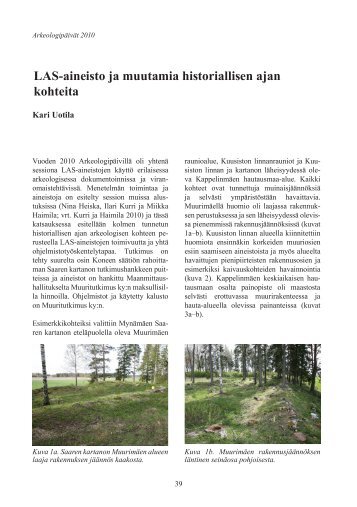 LAS-aineisto ja muutamia historiallisen ajan kohteita