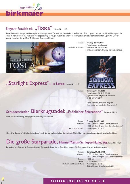 Sommer & Ferienprogramm - Birkmaier Reisen