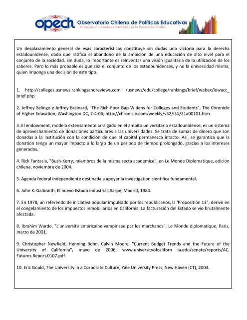 En Estados Unidos: la regresiÃ³n Del igualitarismo a la fractura social