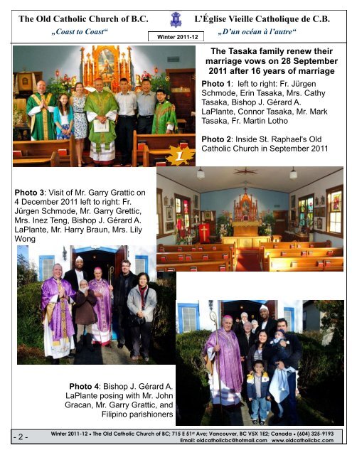 News Winter 2011 - The Old Catholic Church of BC