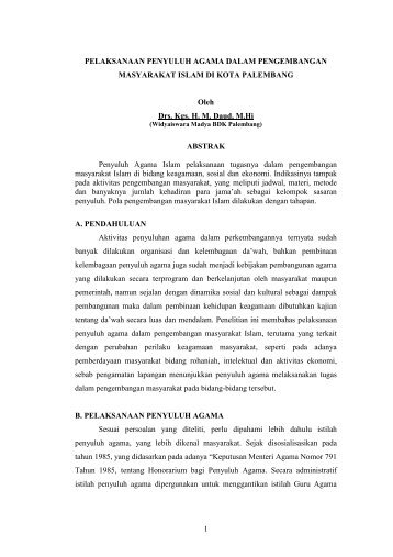 PELAKSANAAN PENYULUH AGAMA DALAM ... - Kemenag Sumsel