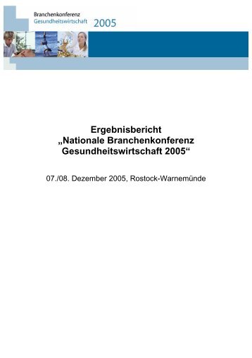 Nationale Branchenkonferenz Gesundheitswirtschaft 2005