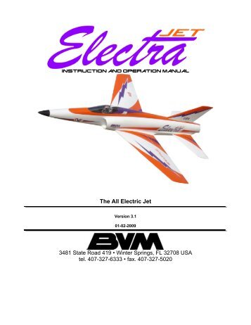 Electra Instruction Manual - Bob Violett Models