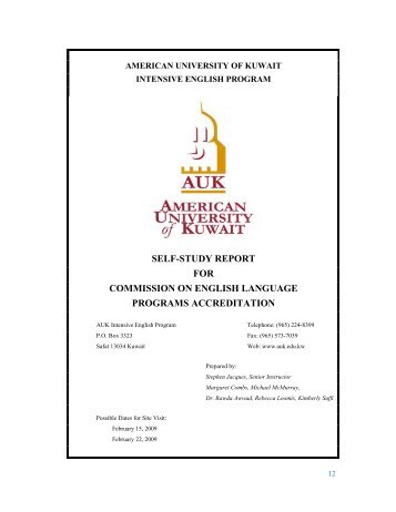self-study report for commission on english language ... - AUK