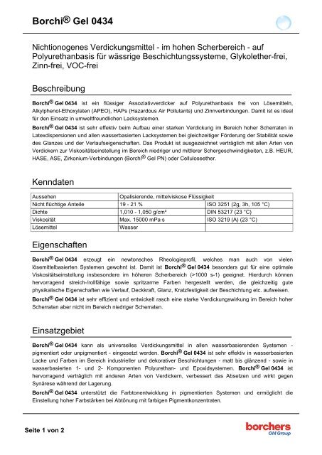 BorchiÂ® Gel 0434 - Borchers GmbH