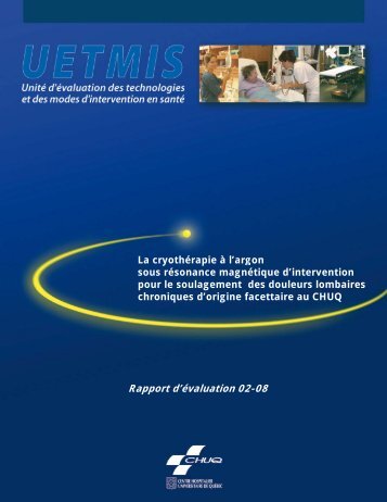 La cryothérapie à l'argon pour le soulagement des douleurs - CHUQ