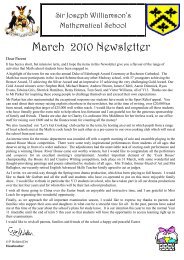 March 2010 Newsletter - Sir Joseph Williamson's Mathematical School