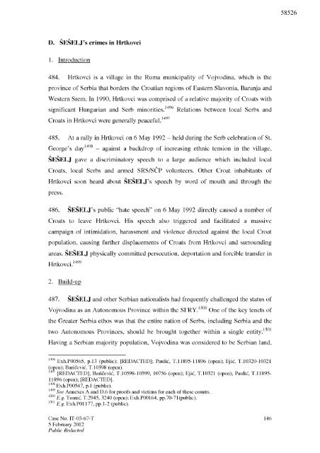 x. SESELJ'S STATEMENTS - ICTY