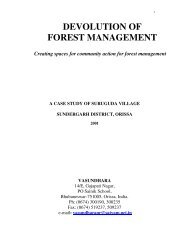 DEVOLUTION OF FOREST MANAGEMENT - Vasundhara