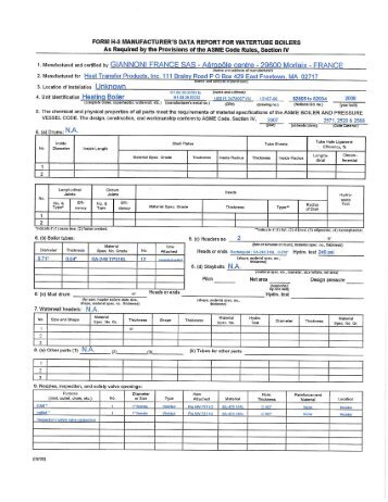 FORM H-3 MANUFACTURER'S DATA REPORT FOR WATERTUBE ...