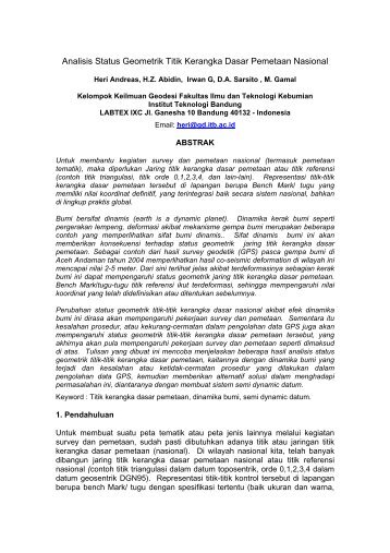 the role of geodesy in earthquake prediction - kelompok keilmuan ...