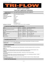 SAFETY DATA SHEET TRIFLOW LUBRICANT AEROSOL - Arco