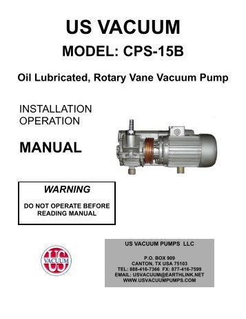 CPS-15B Manual - US Vacuum Pumps