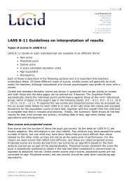 LASS 8-11 Guidelines on interpretation of results - Lucid Research