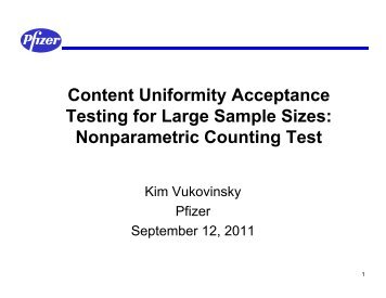 Content Uniformity Acceptance Testing for Large Sample Sizes - PQRI