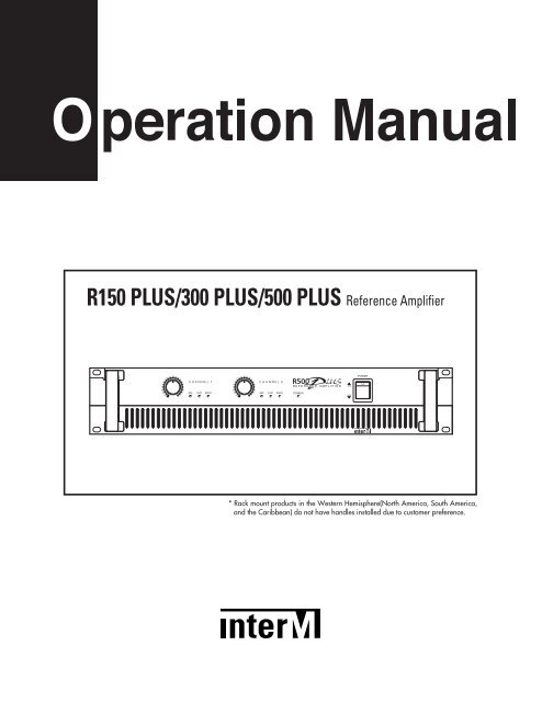 R-500Plus Amplifier Manual - Inter-M