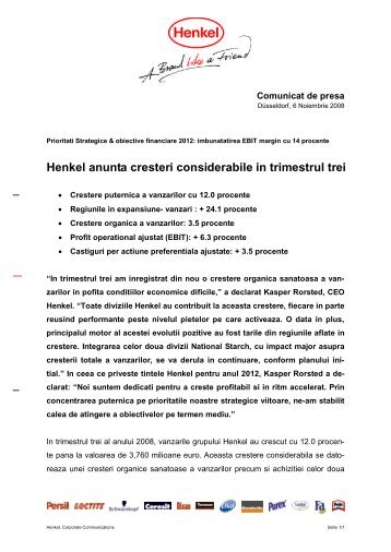 Comunicat de presa/ PDF - Henkel