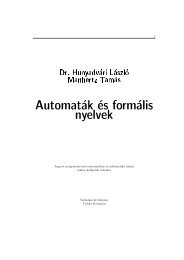 AutomatÃƒÂ¡k ÃƒÂ©s formÃƒÂ¡lis nyelvek - Index of