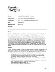 Name: Enterprise Risk Management Framework - University of Regina