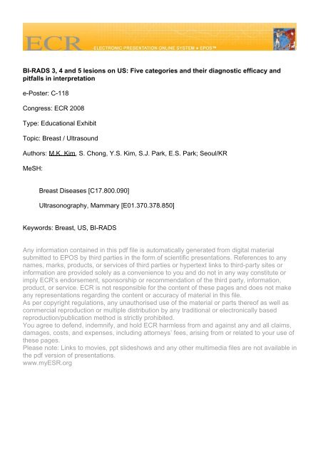 BI-RADS 3, 4 and 5 lesions on US: Five categories ... - radiographia.ru