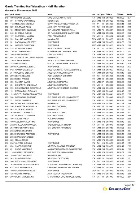 Garda Trentino Half Marathon - Half Marathon - Runners.it