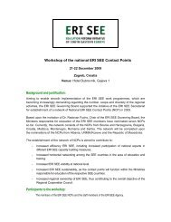 Workshop of the national ERI SEE Contact Points