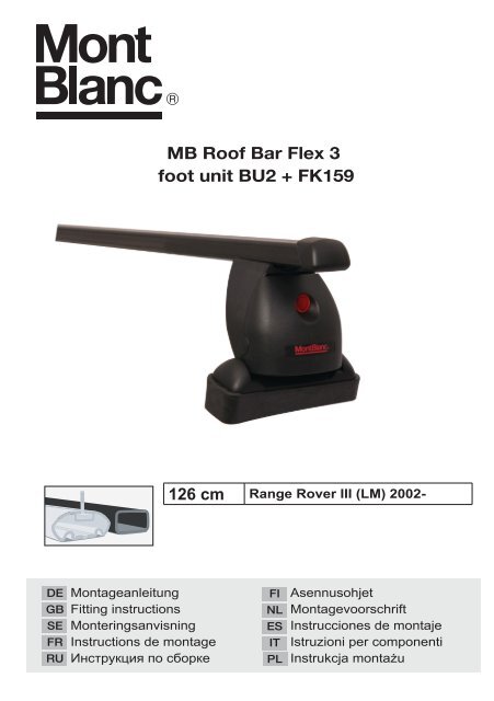 126 cm MB Roof Bar Flex 3 foot unit BU2 + FK159