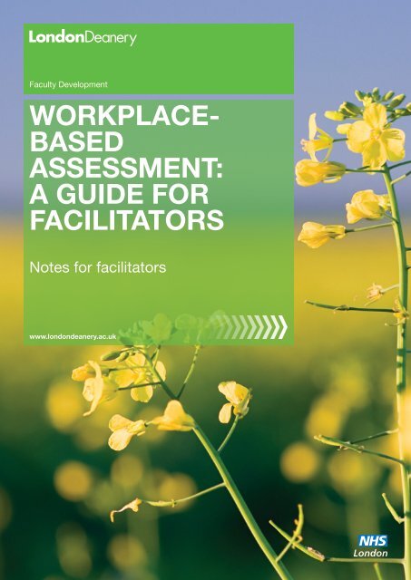Workplace- Based assessment: a GUIde For FacIlItators - Faculty ...
