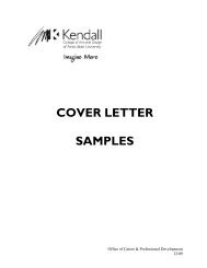 COVER LETTER SAMPLES - Kendall College of Art and Design