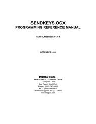 sendkeys.ocx programming reference manual - MagTek