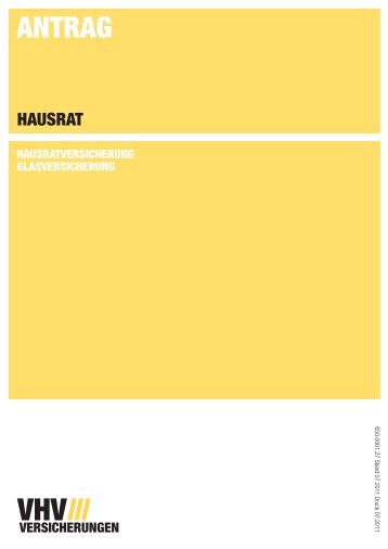 antrag hausrat - VHV Vertriebsinfo