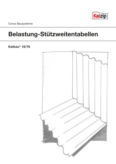 Belastungs-StÃ¼tzweitentabellen fÃ¼r KalbauÂ® 18/76 - Kalzip