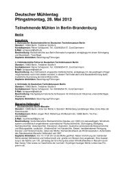 Deutscher Mühlentag Pfingstmontag, 28. Mai 2012 Teilnehmende ...