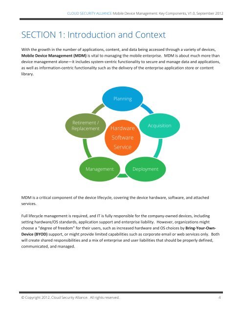 Mobile Device Management: Key Components, V1.0