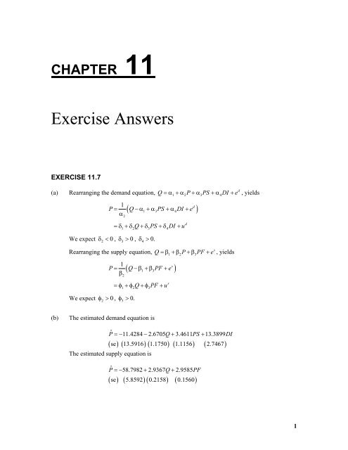 Chapter 11 - Principles of Econometrics