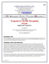 Troponin I/ CKMB/ Myoglobin Serum - ELISA kits - Rapid tests