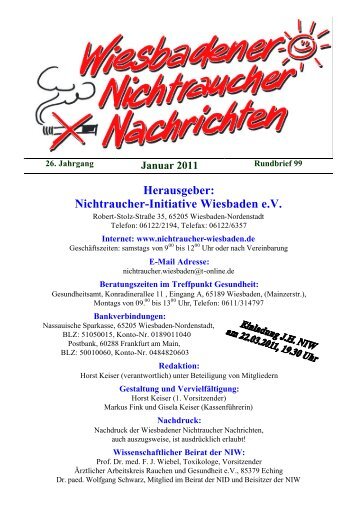 Herausgeber: Nichtraucher-Initiative Wiesbaden e.V.