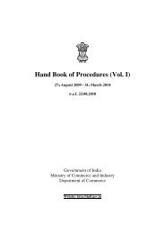 Hand Book of Procedures - Directorate General of Foreign Trade