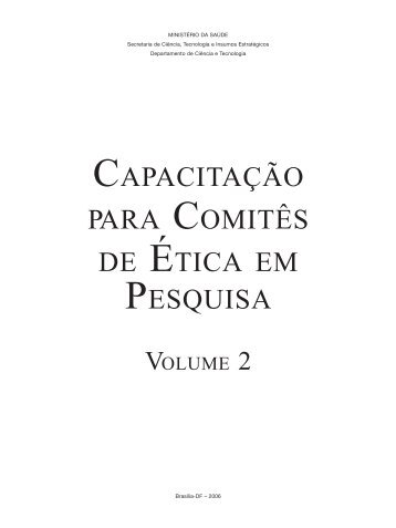 CAPACITAÃÃO PARA COMITÃS DE ÃTICA EM PESQUISA