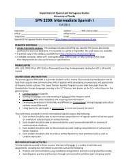 SPN 2000 Intermed Spanish I Zahler - University of Florida Honors ...