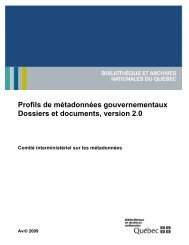 Profils de mÃ©tadonnÃ©es gouvernementaux, Dossiers et documents ...