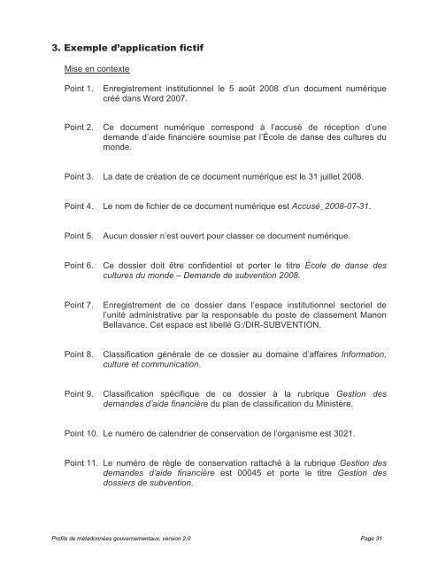 Profils de mÃ©tadonnÃ©es gouvernementaux, Dossiers et documents ...