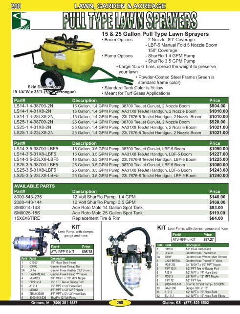 PULL TYPE LAWN SPRAYERS