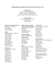 SHEPHERD HILL REGIONAL HIGH SCHOOL 2012-2013 STAFF