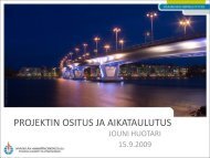 PROJEKTIN ositus ja aikataulutus