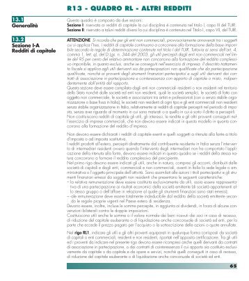 R13 - QUADRO RL - ALTRI REDDITI - Agenzia delle Entrate