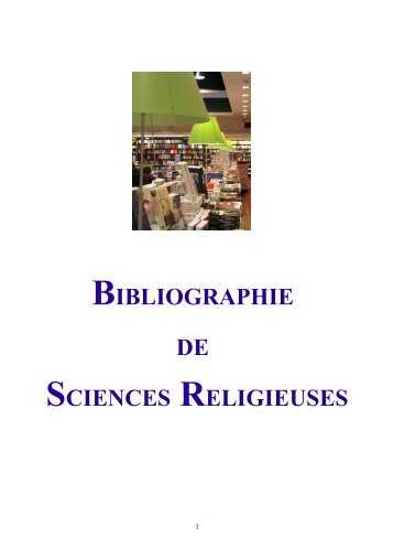 BIBLIOGRAPHIE DE SCIENCES RELIGIEUSES - La Procure