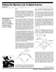 Taking the Mystery out of Spiral Curves - The Alberta Land Surveyors