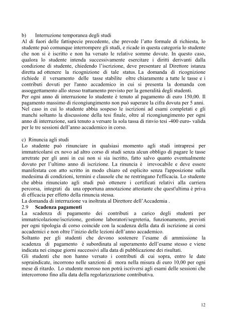 Manifesto degli Studi - Accademia Ligustica di Belle Arti